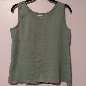 NWOT Lands End cotton tank top - Olive Green, Large